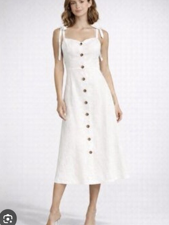 Wilfred Dresses & Skirts - Wilfred White Button-Front Midi Dress